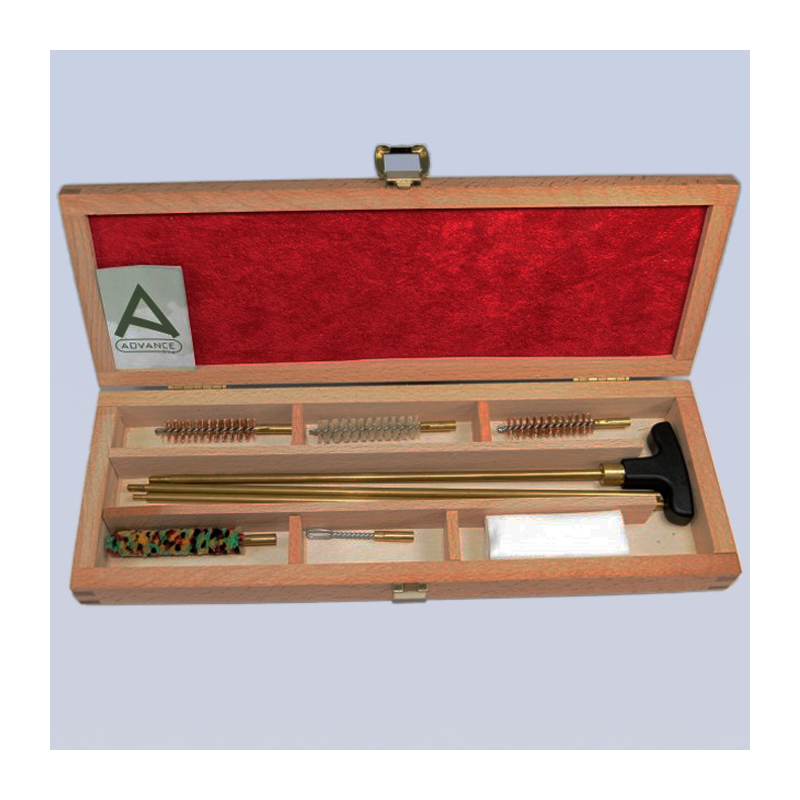 RIFLE CLEANING KIT WITH 3-PIECE BRASS ROD AND PATCH HOLDER