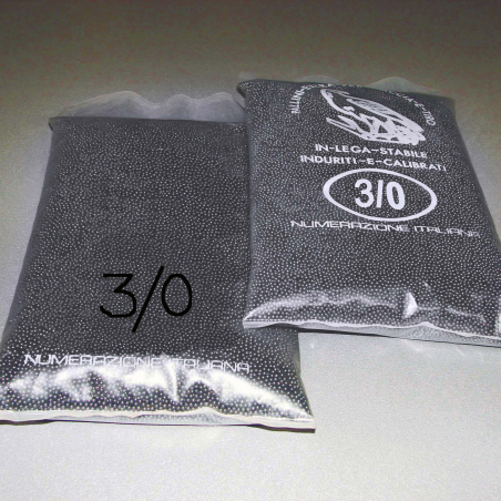 PIOMBO N. 3/0 (triplo 0) TEMP. CONFEZIONE DA 5 KG PALLINI DI PIOMBO AQUILA LOCATELLI