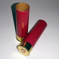 100 PATRONENHÜLSE CHEDDITE TYP 2, KAL. 12/70, BORDEAUX, IM KARTON, NICHT AUFGEWEITET, ZÜNDHÜTCHEN, 2000er-Kartons