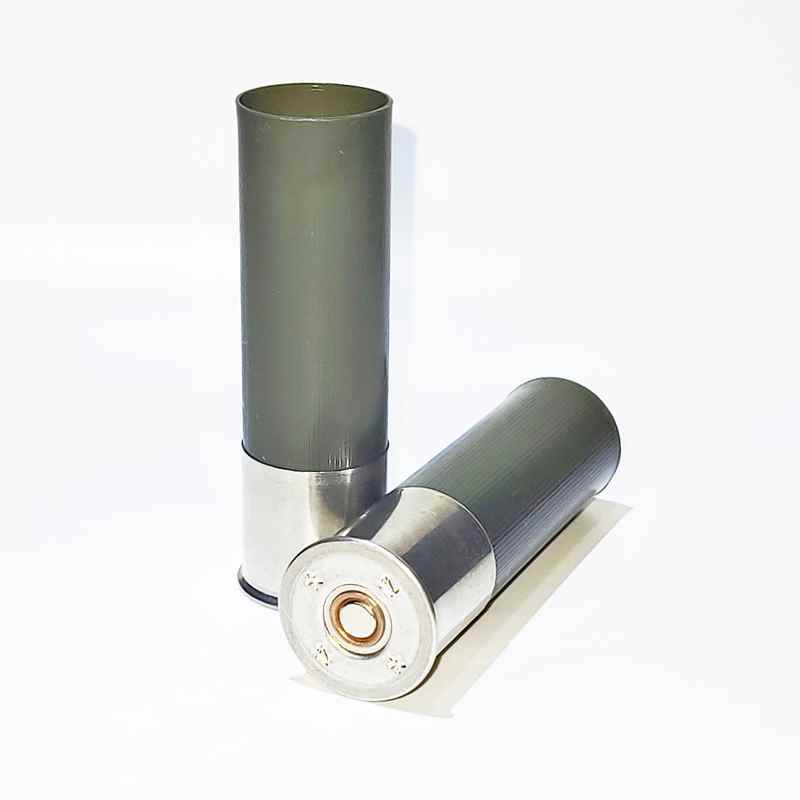T4 12/70 DFS 615 FIOCCHI - DOUILLE VERT MILITAIRE - EN PLASTIQUE ÉVASÉ - FOND NICKELÉ - PAQUET DE 100